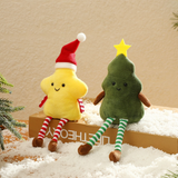 Cute Christmas Plush Ornaments, 2 Styles Xmas Tree & Star Plush Doll Hanging Decorations, Soft Stuffed Elf Pendant  for Christmas Tree, Home Holiday Party Decor, Gift Ornament In Australia - Darrahopens