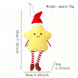 Cute Christmas Plush Ornaments, 2 Styles Xmas Tree & Star Plush Doll Hanging Decorations, Soft Stuffed Elf Pendant  for Christmas Tree, Home Holiday Party Decor, Gift Ornament