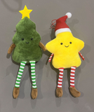 Cute Christmas Plush Ornaments, 2 Styles Xmas Tree & Star Plush Doll Hanging Decorations, Soft Stuffed Elf Pendant  for Christmas Tree, Home Holiday Party Decor, Gift Ornament In Australia - Darrahopens