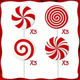12Pcs Christmas Peppermint Lollipop Yard Stakes, Red White Candy Shape Waterproof Corrugated Plastic Tree Picks, Xmas Candy Cane Ornaments for Christmas Tree, Holiday Party Outdoor Decorations In Australia - Darrahopens