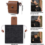 Collection bag - outdoor fruit picking bag - waxed canvas collection bag - foldable leather waist bag with drawstring - multifunctional picking bag for camping, shells, treasures, travel, hiking - Army green