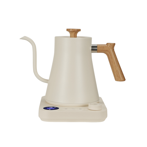 Gooseneck Electric Kettle - 0.9L - With Temperature Control - Stainless Steel 304 - Ultra-Silent - White
