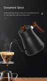 Gooseneck Electric Kettle - 0.9L - With Temperature Control - Stainless Steel 304 - Ultra-Silent - White