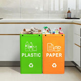Foldable Waterproof Waste Sorting Bags, Reusable Laminated Recycling Storage Tote with Handle, 40L Large Capacity Garbage Organizer(Brown + elegant gray) In Australia - Darrahopens