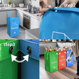 Foldable Waterproof Waste Sorting Bags, Reusable Laminated Recycling Storage Tote with Handle, 40L Large Capacity Garbage Organizer(Brown + elegant gray) In Australia - Darrahopens