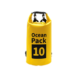 Ocean Pack Waterproof Dry Bag, 10L Double Shoulder Strap, 500D PVC Waterproof Sack for Kayaking, Swimming, Fishing, Camping, Outdoor Travel, Floating Dry Storage Bag(Yellow) In Australia - Darrahopens