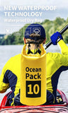 Ocean Pack Waterproof Dry Bag, 10L Double Shoulder Strap, 500D PVC Waterproof Sack for Kayaking, Swimming, Fishing, Camping, Outdoor Travel, Floating Dry Storage Bag(Yellow) In Australia - Darrahopens