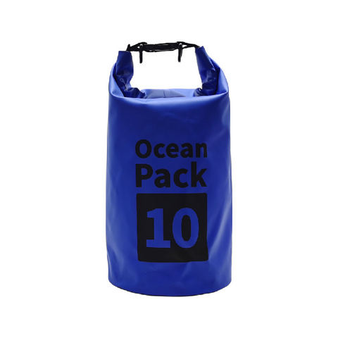 Ocean Pack Waterproof Dry Bag, 10L Double Shoulder Strap, 500D PVC Waterproof Sack for Kayaking, Swimming, Fishing, Camping, Outdoor Travel, Floating Dry Storage Bag(Blue) In Australia - Darrahopens
