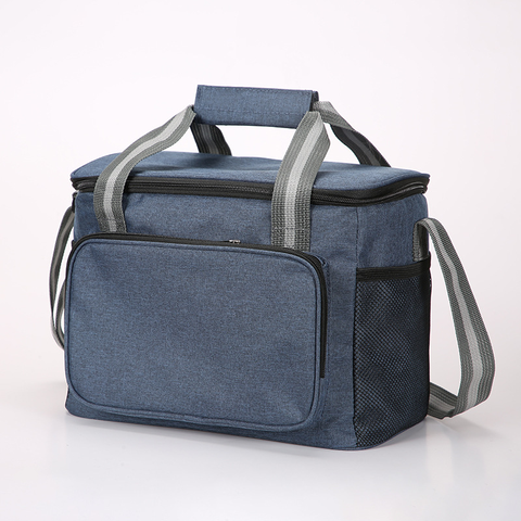15L Oxford Thermal Lunch Bag, Portable Leakproof PEVA Liner Tote Bag, Waterproof Outdoor Picnic Camping Beach Lunch Cooler Bag for Food Storage, Keep Warm & Cold(navy blue) In Australia - Darrahopens