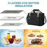 15L Oxford Thermal Lunch Bag, Portable Leakproof PEVA Liner Tote Bag, Waterproof Outdoor Picnic Camping Beach Lunch Cooler Bag for Food Storage, Keep Warm & Cold(navy blue) In Australia - Darrahopens