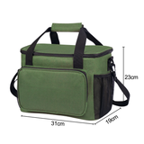 15L Oxford Thermal Lunch Bag, Portable Leakproof PEVA Liner Tote Bag, Waterproof Outdoor Picnic Camping Beach Lunch Cooler Bag for Food Storage, Keep Warm & Cold(military green) In Australia - Darrahopens