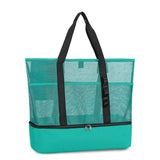 Dual Compartment Dry Wet Separation Beach Cooler Bag, Large Capacity Mesh Tote Bag, Oxford Insulated Lunch Bag for Picnic Swimming Camping Outdoor Travel(Green) In Australia - Darrahopens