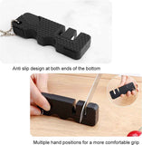 Knife Sharpener-Honing Steel - 2-pack mini Anti-Slip Sharpening Stones for Outdoor Tools, Kitchen, Multifunctional Portable Mini Sharpening Stones - Perfect for Outdoor Travel (Black)