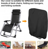 Weatherproof Protective Cover for Sun Lounger - Waterproof Chair Cover - Garden Chair Cover - Cover for Folding Chairs - Garden Furniture Cover - Protective Cover for Sun Loungers - 71x20/34x110cm - Cover for Sun Lounger - Black - With Carrying Bag - For