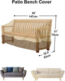 Garden Bench Cover - Protective Cover for 2-Seater Garden Bench - Bench Cover - Waterproof Garden Bench Cover - 210D Oxford - Windproof - Waterproof - Tear-Resistant - Beige - 147 x 83 x 79 cm