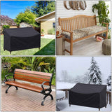 163*66*89 cm - Garden bench covers - Garden chair covers - Dust cover - waterproof - Garden accessories - 2-seater - cover for garden bench - windproof - anti-UV - tear resistance - 210D Oxford fabric - Loveseat cover - for 2-seater bench - black