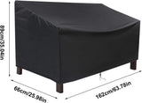 163*66*89 cm - Garden bench covers - Garden chair covers - Dust cover - waterproof - Garden accessories - 2-seater - cover for garden bench - windproof - anti-UV - tear resistance - 210D Oxford fabric - Loveseat cover - for 2-seater bench - black