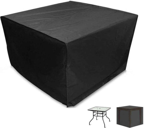 Garden Table Cover - 123*123*74 cm - Garden Furniture Cover - Square Garden Furniture Cover - Waterproof Garden Furniture Protective Cover - Waterproof Garden Table Cover - Dust Cover - Anti-UV - 210D Oxford Table Cover - for Garden, Gazebo, Balcony - Bla