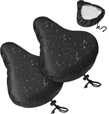 2 pieces - Bicycle Saddle Cover - Bicycle Saddle Cover - Waterproof Saddle Cover - Cover for Bicycle Saddle - Rain Cover - Saddle Cover - with drawstring - outdoor saddle cover - bicycle accessories - waterproof - universal - rain and dust protection - 24