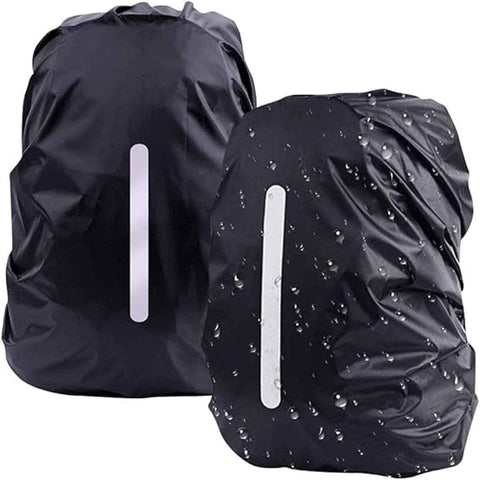 2 pieces - Backpack cover - Waterproof backpack cover - Waterproof rain cover for backpack - Waterproof rain cover - Reflective backpack cover - dust cover - for hiking, camping, traveling, cycling, outdoor activities - size M (40-50L) - 40*20*60 cm - bla