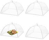 Fly Cover - 4 Pieces - Food Protection Covers - Fly Cover - Foldable - Pop-up Umbrella Net Tent - Cover - Mesh - Mesh Material - Fly Protection - For Food, Fruit, Barbecue - Insect Protection - Perfect Protection - 33*33 cm (12")