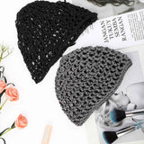 pieces - Mesh shower cap - hairnet - sleep cap - shower cover - sleep net - spa cap - headband - crocheted mesh wrap cap - stretch knitted net hairnet mesh - crocheted mesh sleep cap - women's headwear - headwear - hair accessories - black, grey