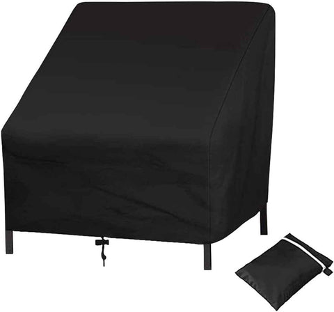 Sofa Protective Cover - Waterproof Chair Cover - Outdoor Patio Furniture Covers - Garden Chair Cover - Waterproof Swing & Lounge Chairs - Protective Cover - Snow Protection Cover - Waterproof - 210D Oxford Cloth - Black - 37.8"W x 30.7"D x 28.74"H