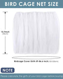 Birdcage Mesh Cover - Universal Birdcage Cover - Birdcage Splash Guard - Seed Catcher - Dust Cover for Birdcage - Birdcage Cover Skirt - Dustproof Mesh Cover - Dust Cover - Net - Birdcage Accessories - 40*150-220 cm - White