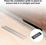 Air Grilles - 2 Pieces - Skirting Board Ventilation Grille - Aluminum Alloy - With Screws - Ventilation Covers - Heat Dissipation - Ventilation Holes - Ventilation Hood - Suitable for Kitchen, Bathroom, Wardrobe, Cabinet, Shoe Cabinet - 150*50mm - Black