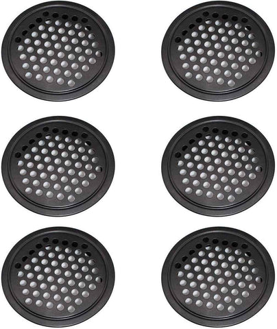 pieces - air grilles - ventilation grille cover - ventilation grille - ventilation holes - 53mm - black - round - stainless steel - for kitchen, bathroom, wardrobe, cupboard