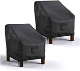 Waterproof Chair Cover - Set of 2 - Garden Chair Cover - Protective Cover for Garden Furniture - Garden Furniture Cover - Garden Chair Cover - 96 x 79 x 74 cm - For Outdoor Use in the Garden, Balcony or Terrace - Black - 210D Oxford Cloth - Waterproof - D