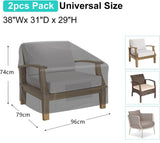 Waterproof Chair Cover - Set of 2 - Garden Chair Cover - Protective Cover for Garden Furniture - Garden Furniture Cover - Garden Chair Cover - 96 x 79 x 74 cm - For Outdoor Use in the Garden, Balcony or Terrace - Black - 210D Oxford Cloth - Waterproof - D