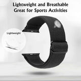 Compatible with Apple Watch Stretch Band Apple Watch 45mm 44mm 42mm Adjustable Sport Bracelet for Men and Women Black