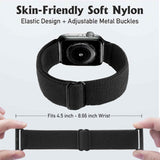 Compatible with Apple Watch Stretch Band Apple Watch 45mm 44mm 42mm Adjustable Sport Bracelet for Men and Women Black