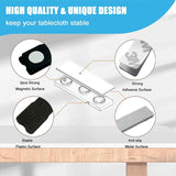 Tablecloth Clips for Thick Tables 6 Pack, Invisible Magnets Picnic Table Cloth Holder Clip Indoor Outdoor Large Clamp for Dining Tables Bench Cover Party Restaurant Camping RV Essential Accessories