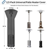 OutdoorLines Waterproof Outdoor Patio Heater Covers with Zipper and Storage Bag, Dust-proof UV-Resistant Windproof Propane Heavy Duty Heater Cover for Standing Heater, 1 Pack-89Hx33Dx19B inch Black