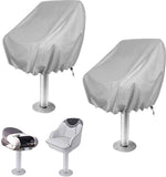 Seat Covers - Waterproof Outdoor Seat Covers for Pontoon Boats, Captain's Chairs - Oxford Fabric Seat Covers for Driver's Seat - 2-Pack