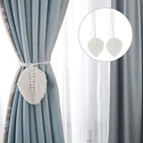 Darrahopens Home & Garden > Curtains > Curtains & Drapes Curtain hooks - 2 sets of hand-woven curtains - curtain cords and curtain leaves