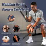 Darrahopens Sports & Fitness > Exercise, Gym & Fitness > Gym Equipment & Accessories 2-Pack Cordless Battle Ropes - Battle Rope - Fitness Rope - Soft Grip - For Home Gym & HIIT - Portable Arm and Core Trainer - Black