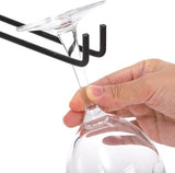 Hanging Wine Glass Rack - Set of Six - Inverted Wine Glass Holder - Organizer and Storage Rack for Mugs and Glassware - For Kitchen and Home Use