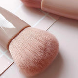 5-Piece Mini Makeup Brush Set with Mirror – Compact Travel Makeup Brushes for Foundation, Powder, Blush & Eyeshadow (Pink)