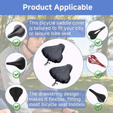 2-Piece Waterproof Bicycle Saddle Cover Set - Black - Rain Cover for Bicycle Saddle - Sun and Dust Resistant - With Drawstring - Unisex - Suitable for MTB, Road Bike & E-Bike