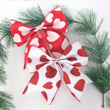 Darrahopens Occasions > Wedding Accessories > Other Wedding Decorations Valentine's Day Decorations - Heart Print Bows - Set of 3 - Wedding Gift Accessories - Handmade Linen Heart Bows