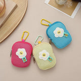 Darrahopens Home & Garden > Travel > Packing Organisers Storage Bag - Cute Mesh - Flowers - Keychain Wallet - Headphone Bag - Pendant Storage Bag - Multifunctional - Blue