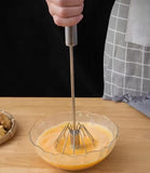 Darrahopens Home & Garden > Kitchenware > Kitchen Utensils Egg Beater - Stainless Steel Egg Beater - Rotary Push Mixer (Semi-Automatic) - Kitchen Utensils - Egg Beater - Mini Mixer - Cookware