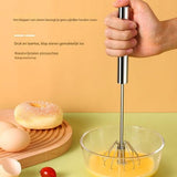 Darrahopens Home & Garden > Kitchenware > Kitchen Utensils Egg Beater - Stainless Steel Egg Beater - Rotary Push Mixer (Semi-Automatic) - Kitchen Utensils - Egg Beater - Mini Mixer - Cookware