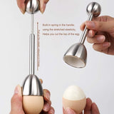 Darrahopens Home & Garden > Kitchenware > Kitchen Utensils Egg Shell Cracker - Stainless Steel Manual Cutter for Perfect Cuts - Suitable for Soft- and Hard-Boiled Eggs