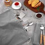 Darrahopens Home & Garden > Kitchenware > Food Storage 6 Silver Storage Bags – Fabric Protective Bags for Jewelry, Silverware, and Cutlery – Reusable (Dark Gray, 40 x 50 cm)