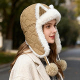 Darrahopens Fashion > Men's Fashion > Men's Hats & Caps Fleece winter hat - Warm hat with thickened ear flaps - Soft, comfortable and frost-resistant - Stylish winter accessory - Color: Khaki