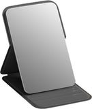 High Definition Frameless Makeup Mirror - Foldable Travel Mirror - Portable Makeup Mirror with Soft PU Leather Cover - Suitable for Bedroom, Bathroom & Travel（Black）